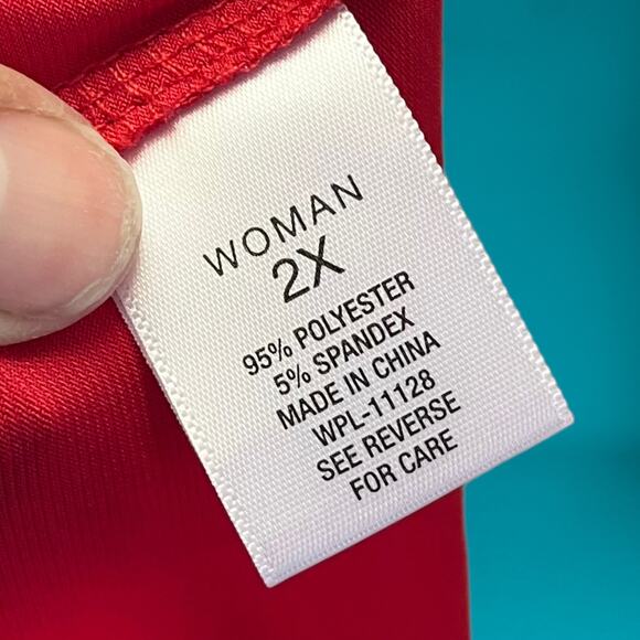 Roz & Ali Plus Size 2X Quarter Zip Flowy Blouse Heavyweight Business Office - Picture 3 of 9